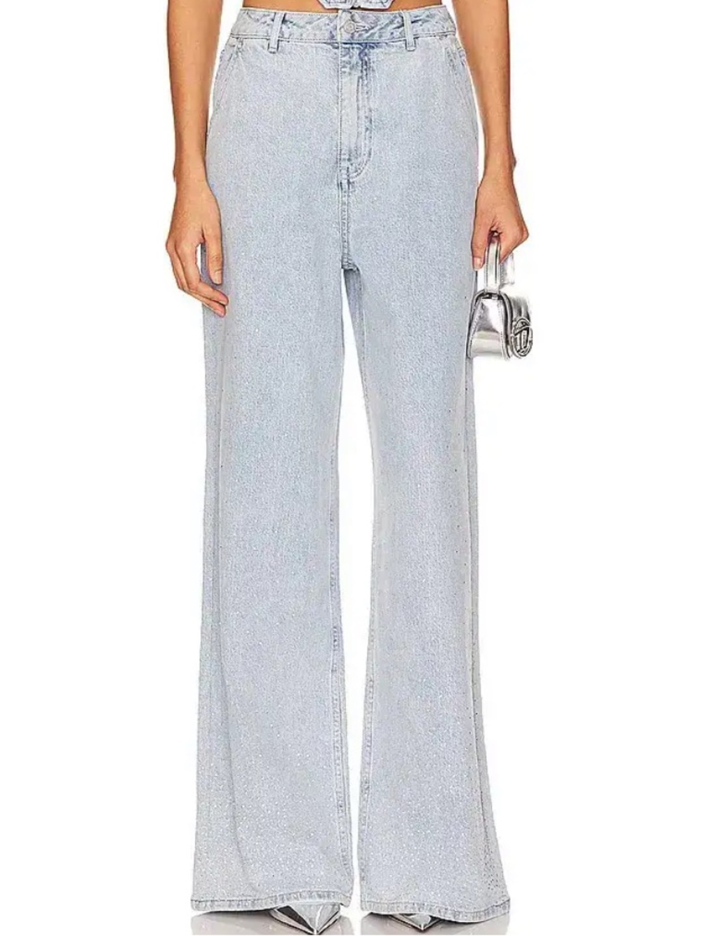 AFRM Light Blue Wide Leg Jeans
